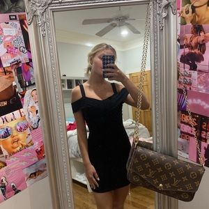 by the way black off the shoulder dress!By revolve